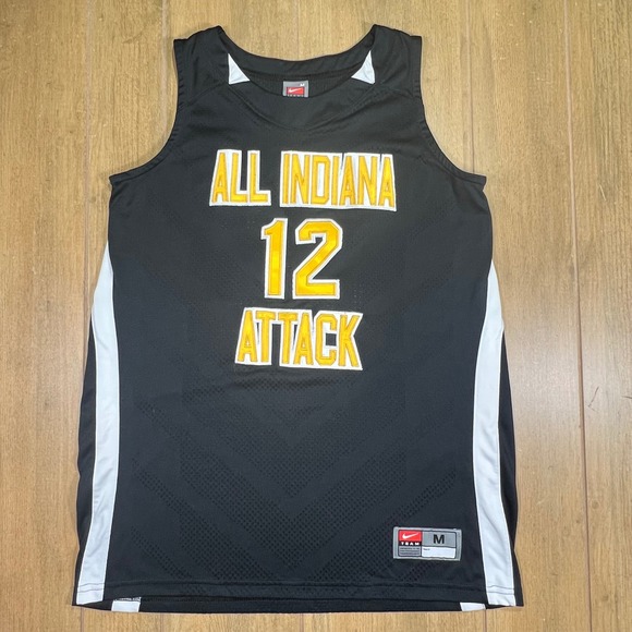 Nike Other - Nike Team All Indiana Attack Basketball Jersey 12 Black White Yellow Mens M